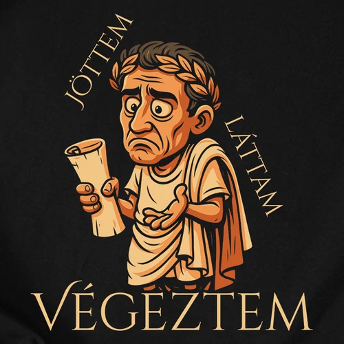 Jöttem, Láttam, Végeztem női póló (B_Fekete)