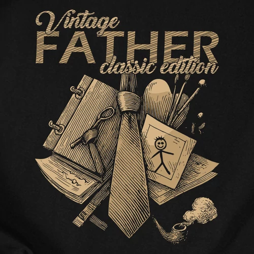 Vintage Father férfi póló (B_Fekete)
