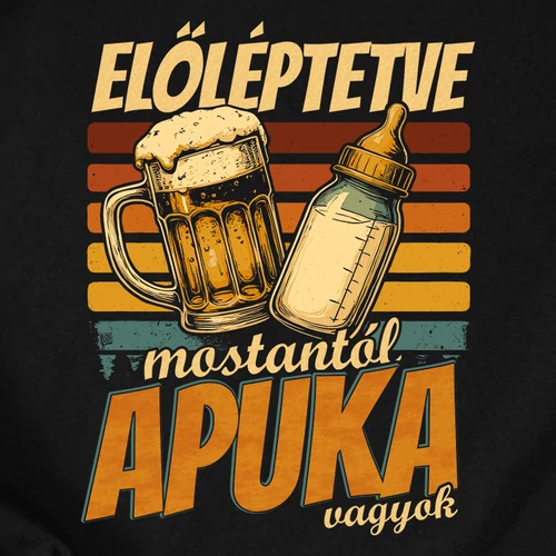 Előléptetve Apuka férfi póló (B_Fekete)
