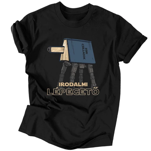 Irodalmi lépegető póló (Fekete)