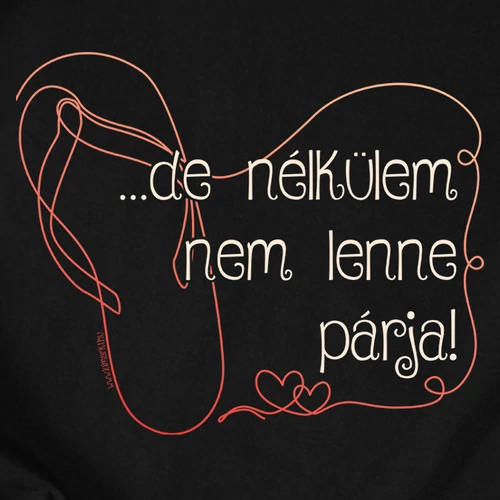 Papucsnak lenni páros póló (B_fekete_női)