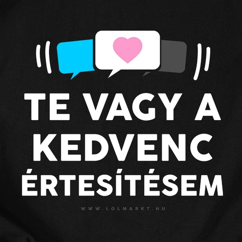 A kedvenc értesítésem póló szett (fekete)