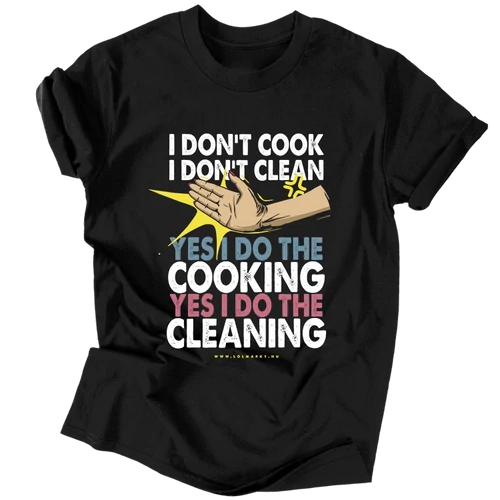 Yes I do the cooking... férfi póló (fekete)