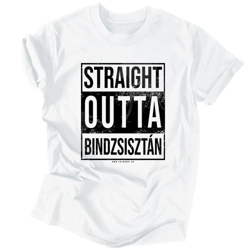 Egyenesen Bindzsisztánból férfi póló (fehér)