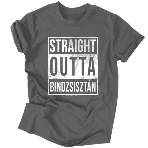 Egyenesen Bindzsisztánból férfi póló (grafit)