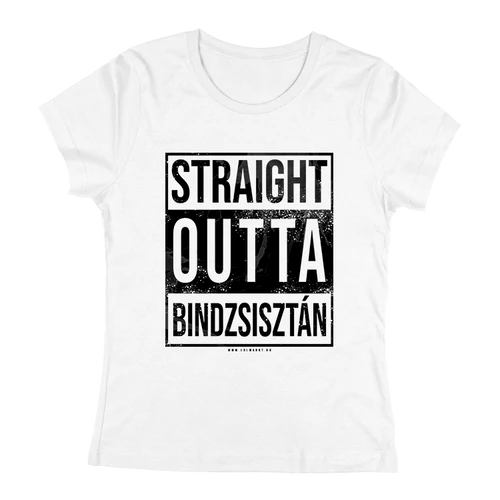 Egyenesen Bindzsisztánból női póló (fehér)