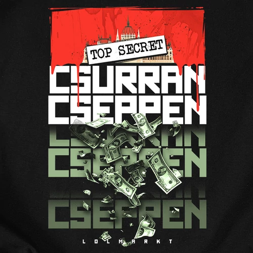 Csurran cseppen TOP SECRET férfi póló (b_fekete)