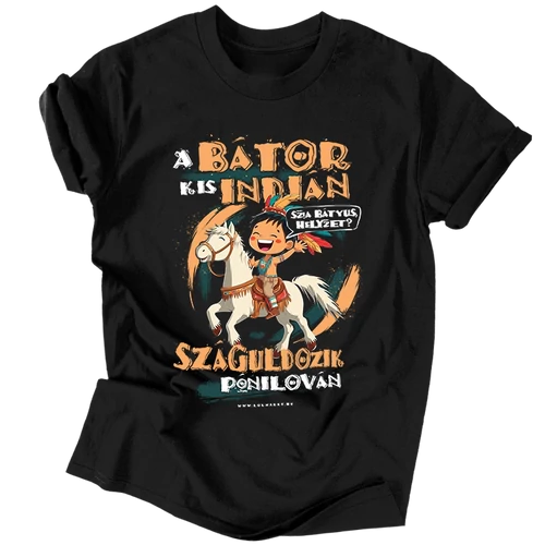 A bátor kis indián póló (Fekete)
