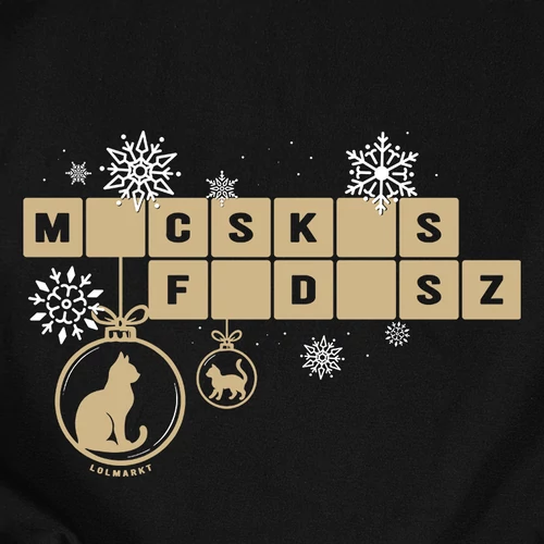 Macskás Fadísz | Karácsonyi póló (B_Fekete)