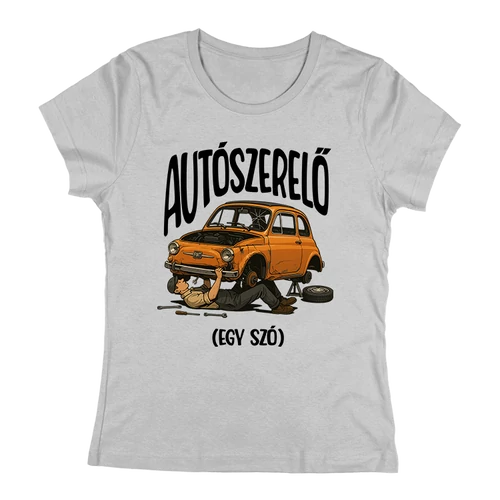 Autószerelő (egy szó) női póló (szürke)