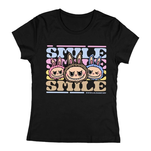 Smile-bubu női póló (Fekete)