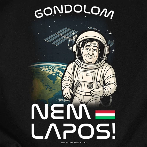 Gondolom nem lapos! póló (B_Fekete)
