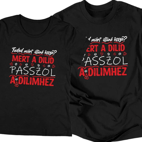 A dilid passzol a dilimhez póló szett 