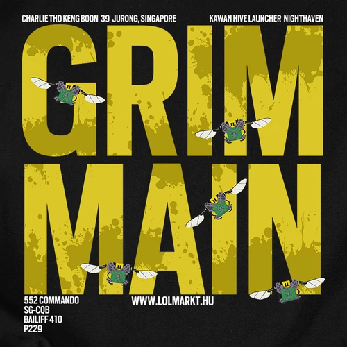 Grim Main férfi póló (B_Fekete)