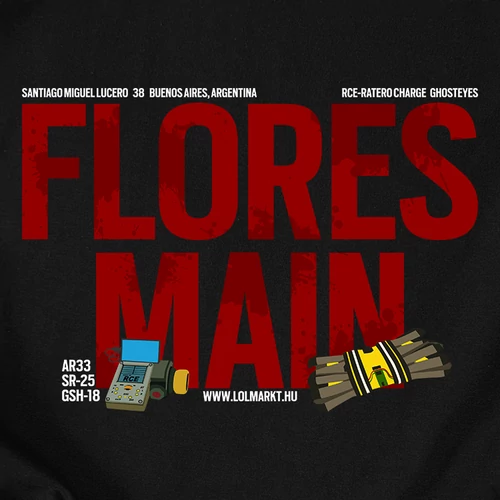 Flores Main férfi póló (B_Fekete)