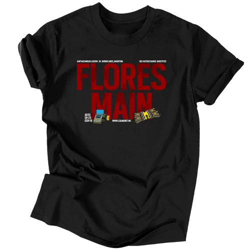 Flores Main férfi póló (Fekete)