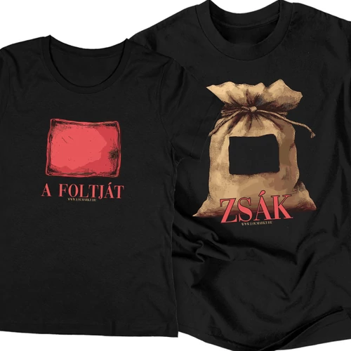 Zsák a foltját - páros póló szett (Fekete)