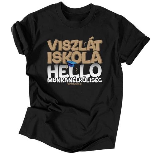 Viszlát iskola férfi póló (Fekete)