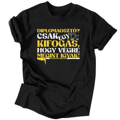 Diplomaosztó férfi póló (Fekete)