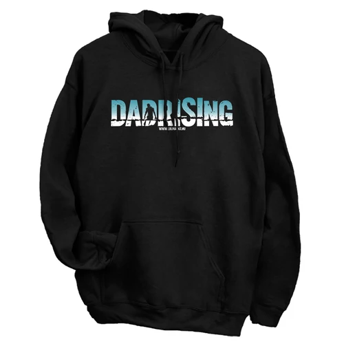 Dad Rising kapucnis pulóver (Fekete)