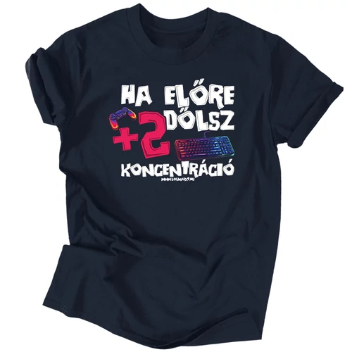 Ha előre dőlsz férfi póló (Sötétkék)