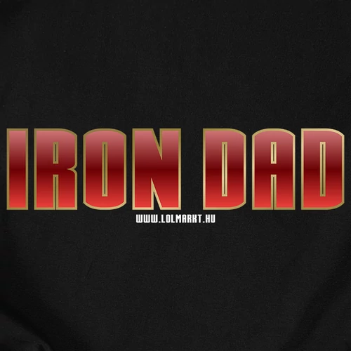 Iron Dad kapucnis pulóver (B_Fekete)