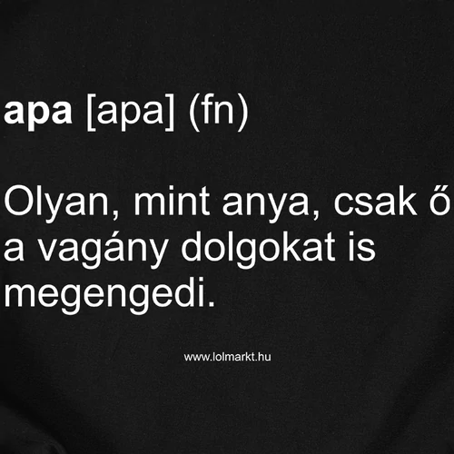 Apa főnév férfi póló (B_Fekete)
