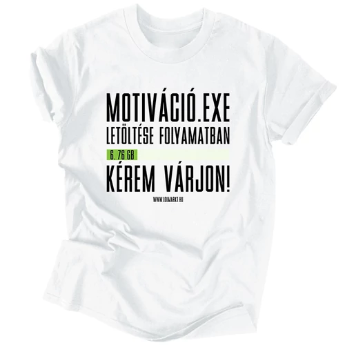 Motiváció.exe férfi póló (Fehér)