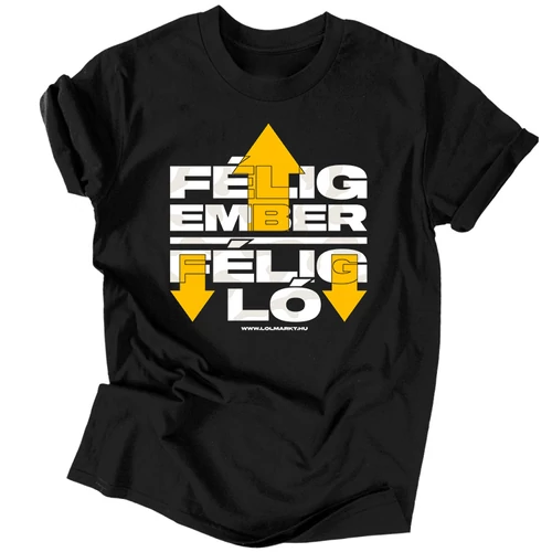 Félig ember félig ló férfi póló (Fekete)