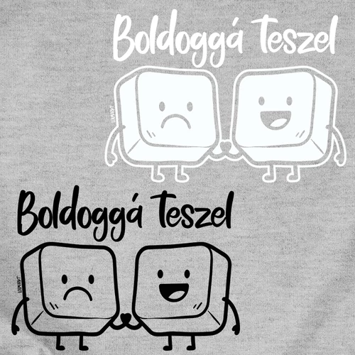 Boldoggá teszel  páros póló szett (B_szürke)