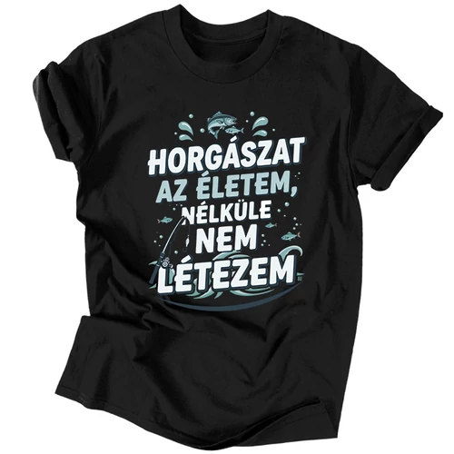 Horgászat az életem póló (Fekete)