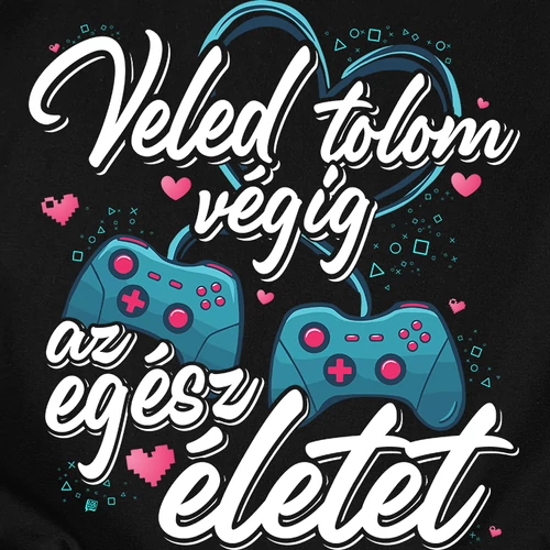 Veled tolom végig páros póló szett (B_Fekete)