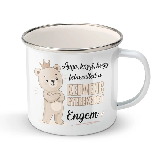 Köszi, Anya fém bögre (Fehér)