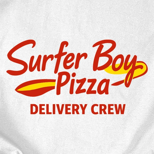 Surfer boy pizza (mell mintával) póló (B_fehér)