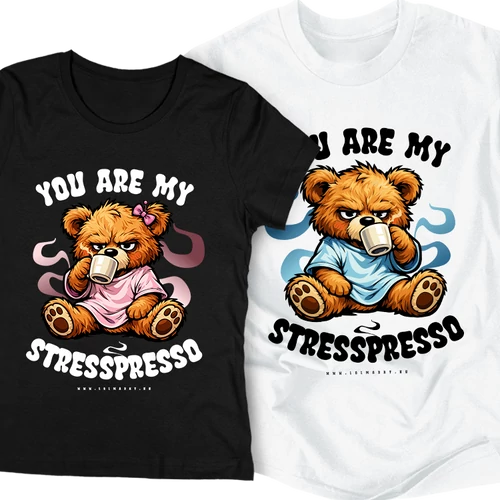You are my Stresspresso páros páros póló szett (fekete_fehér)