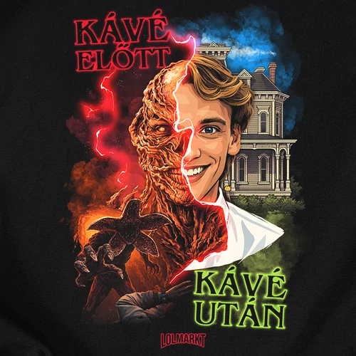 Vecna Kávé előtt - Kávé után póló (B_Fekete)