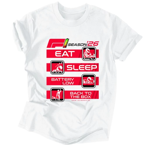 Eat Sleep F1 póló (ff-fehér)