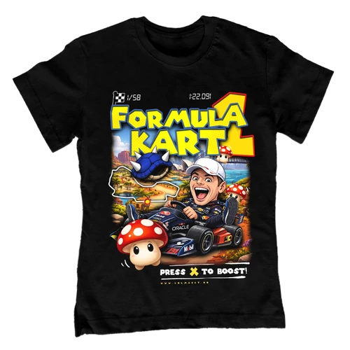 Formula Kart gyerek póló (Fekete)