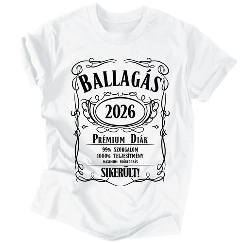 Ballagás 2026 | Sikerült! férfi póló (fehér)