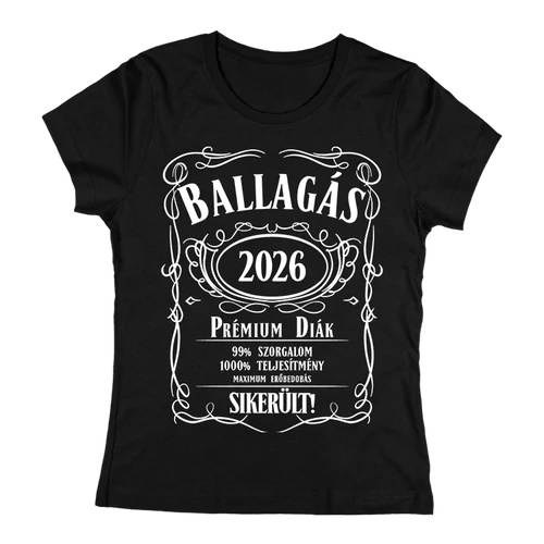 Ballagás 2026 | Sikerült! női póló (fekete)