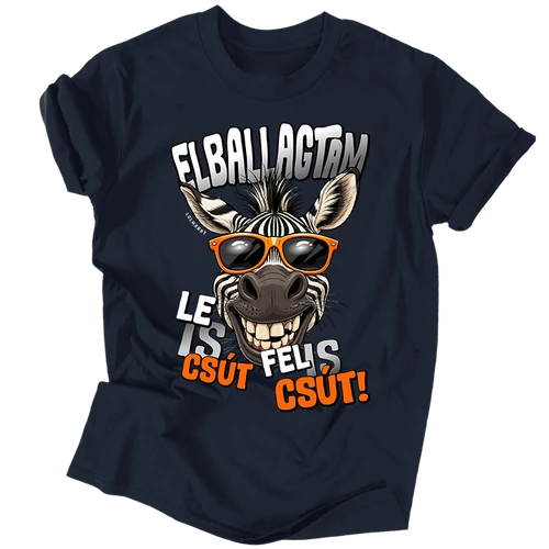 Ballagás 2026 | Le is út, fel is út! férfi póló (sötétkék)