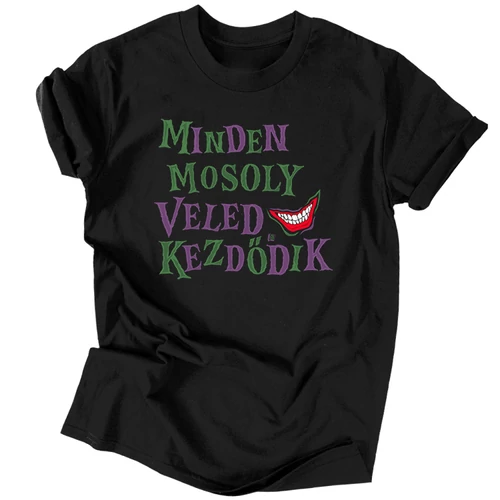 Minden mosoly veled kezdődik (Joker) póló (Fekete)