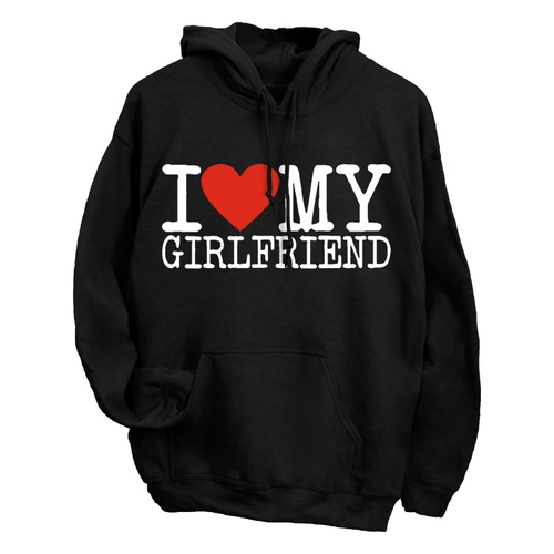 I love my Girlfriend páros kapucnis pulóver(fekete)