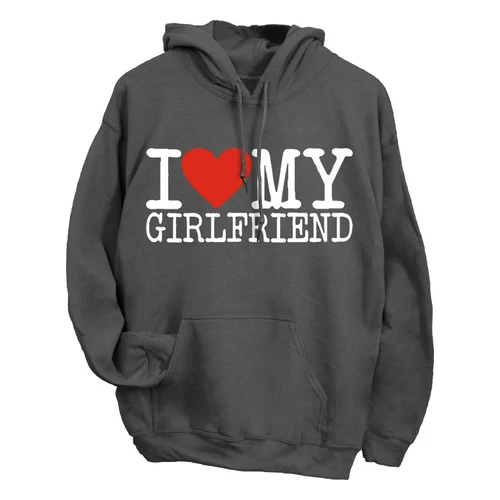 I love my Girlfriend páros kapucnis pulóver (grafit)