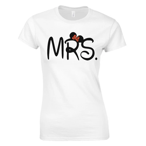 Mrs páros női póló (Fehér)