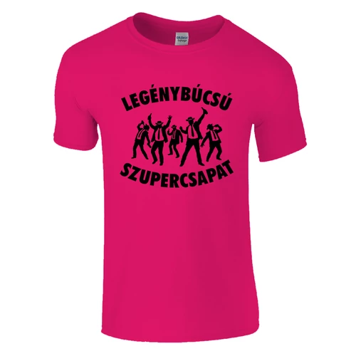 Legénybúcsú Szupercsapat póló (Rózsaszín)