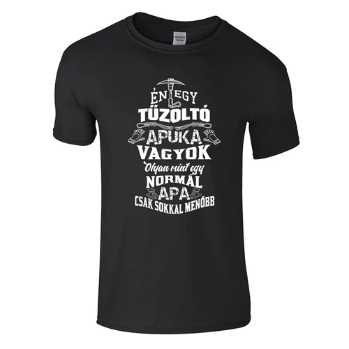 Tűzoltó apuka póló (Fekete)