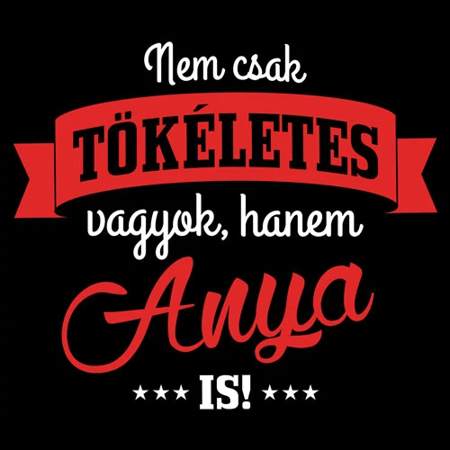 Tökéletes anya kapucnis pulóver (fekete)