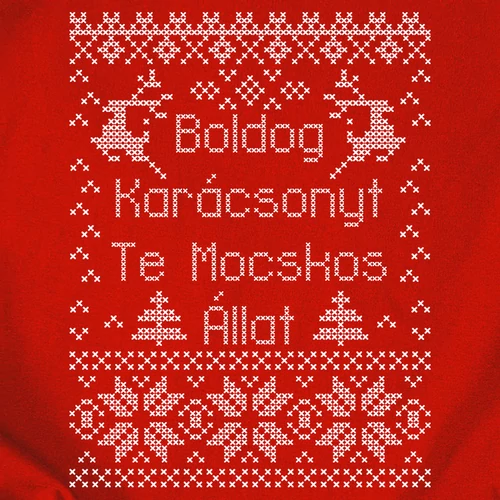 Boldog Karácsonyt Te Mocskos Állat férfi póló (B_piros)