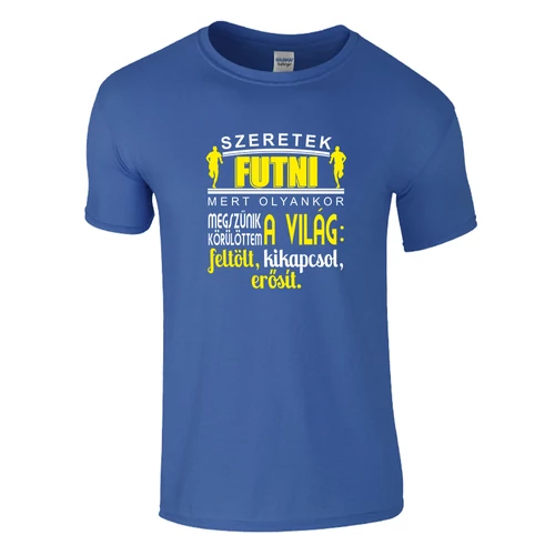 Szeretek futni póló (Királykék)